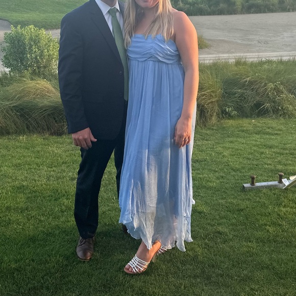 BHLDN Lola chiffon blue bridesmaid dress - Picture 4 of 4